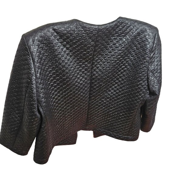 Nic+Zoe Special Edition Quilted Open-Front Blazer Jacket S Black - Picture 4 of 4